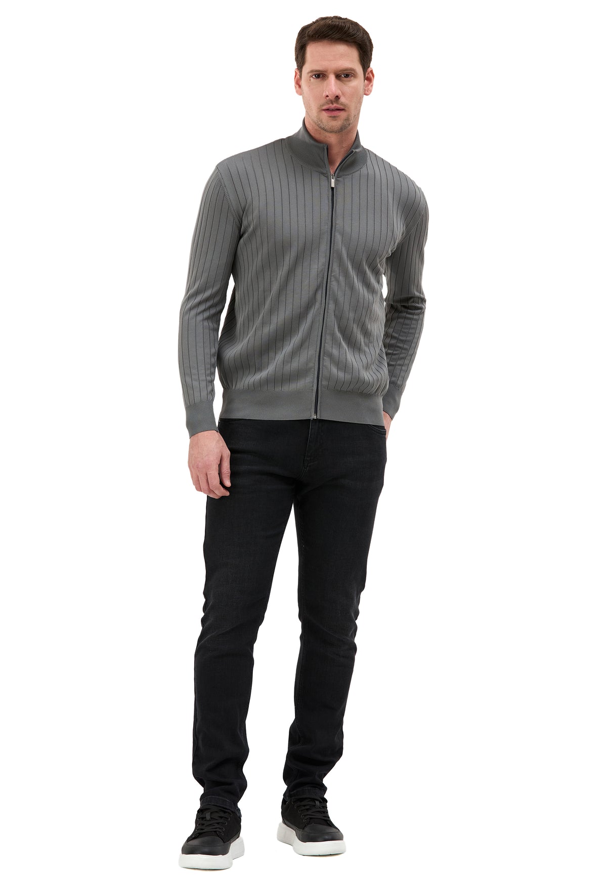 BP205 Herren Pullover mit Troyer-Kragen und Reißverschluss – Modern Fit