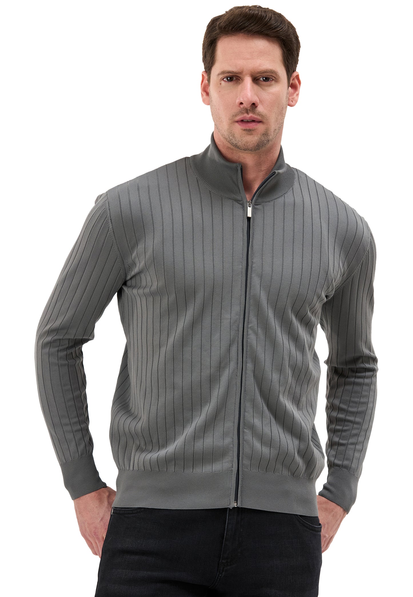BP205 Herren Pullover mit Troyer-Kragen und Reißverschluss – Modern Fit
