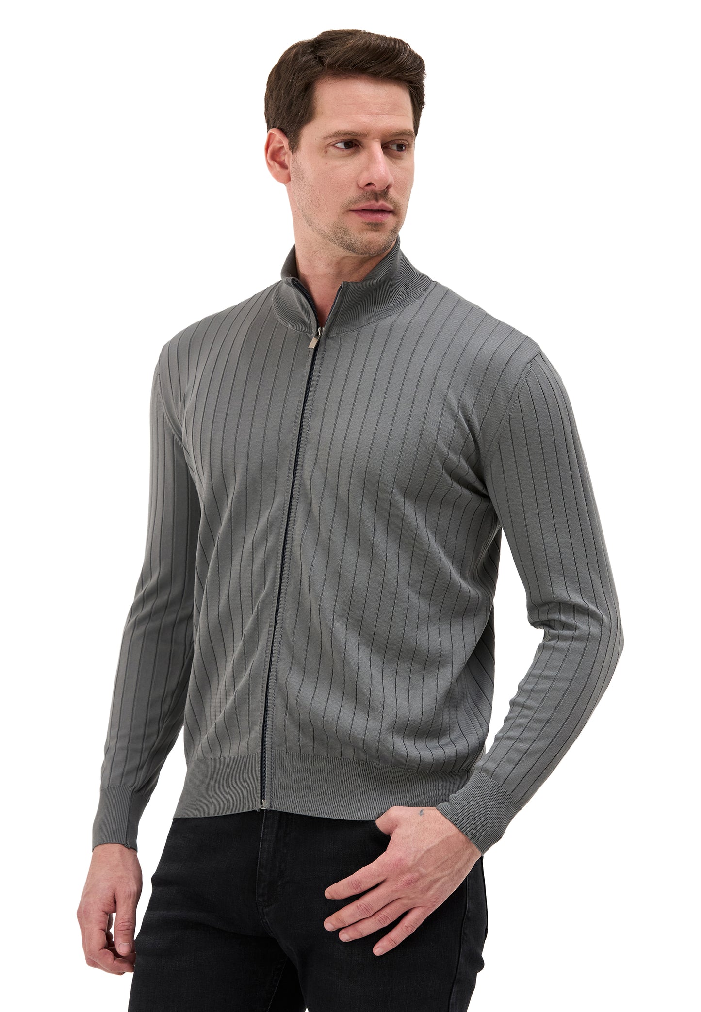 BP205 Herren Pullover mit Troyer-Kragen und Reißverschluss – Modern Fit