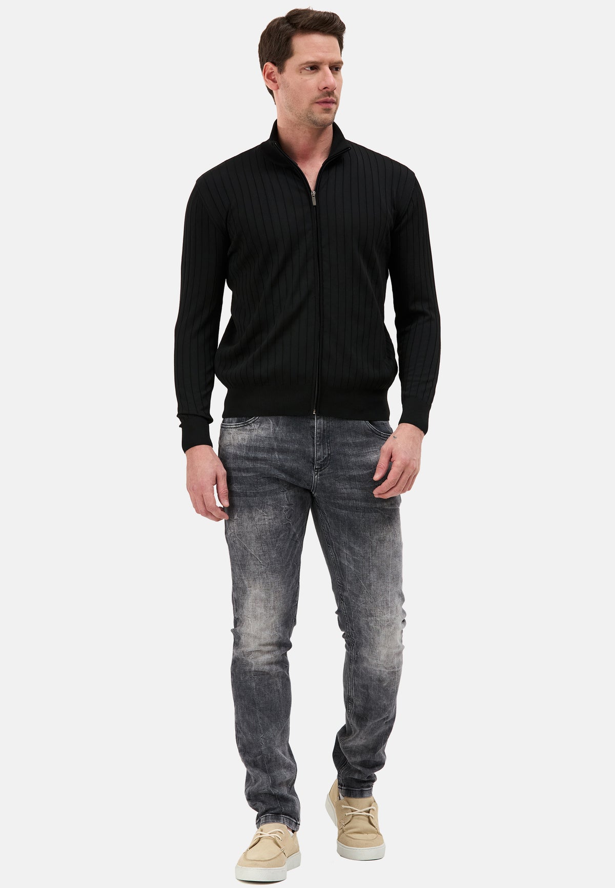 BP205 Herren Pullover mit Troyer-Kragen und Reißverschluss – Modern Fit