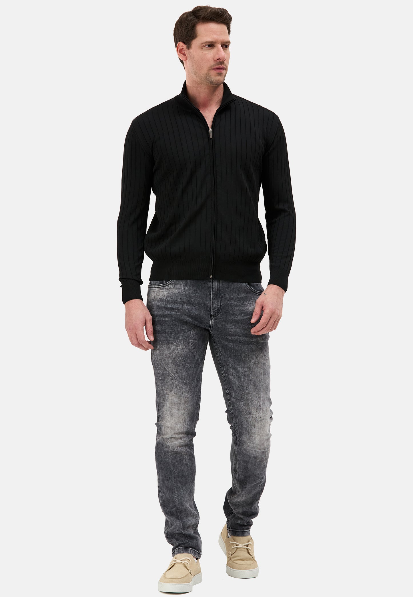 BP205 Herren Pullover mit Troyer-Kragen und Reißverschluss – Modern Fit