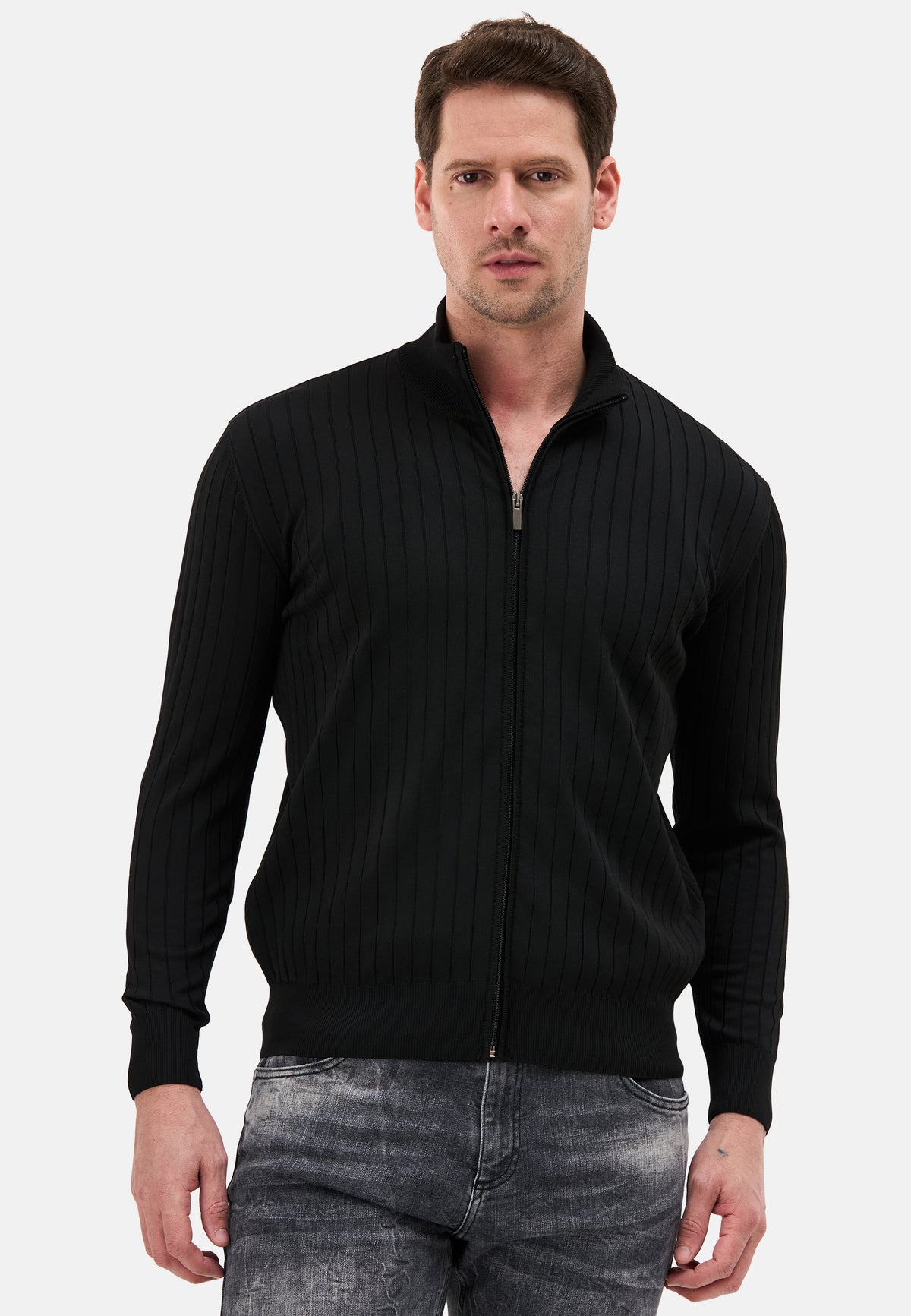 BP205 Herren Pullover mit Troyer-Kragen und Reißverschluss – Modern Fit