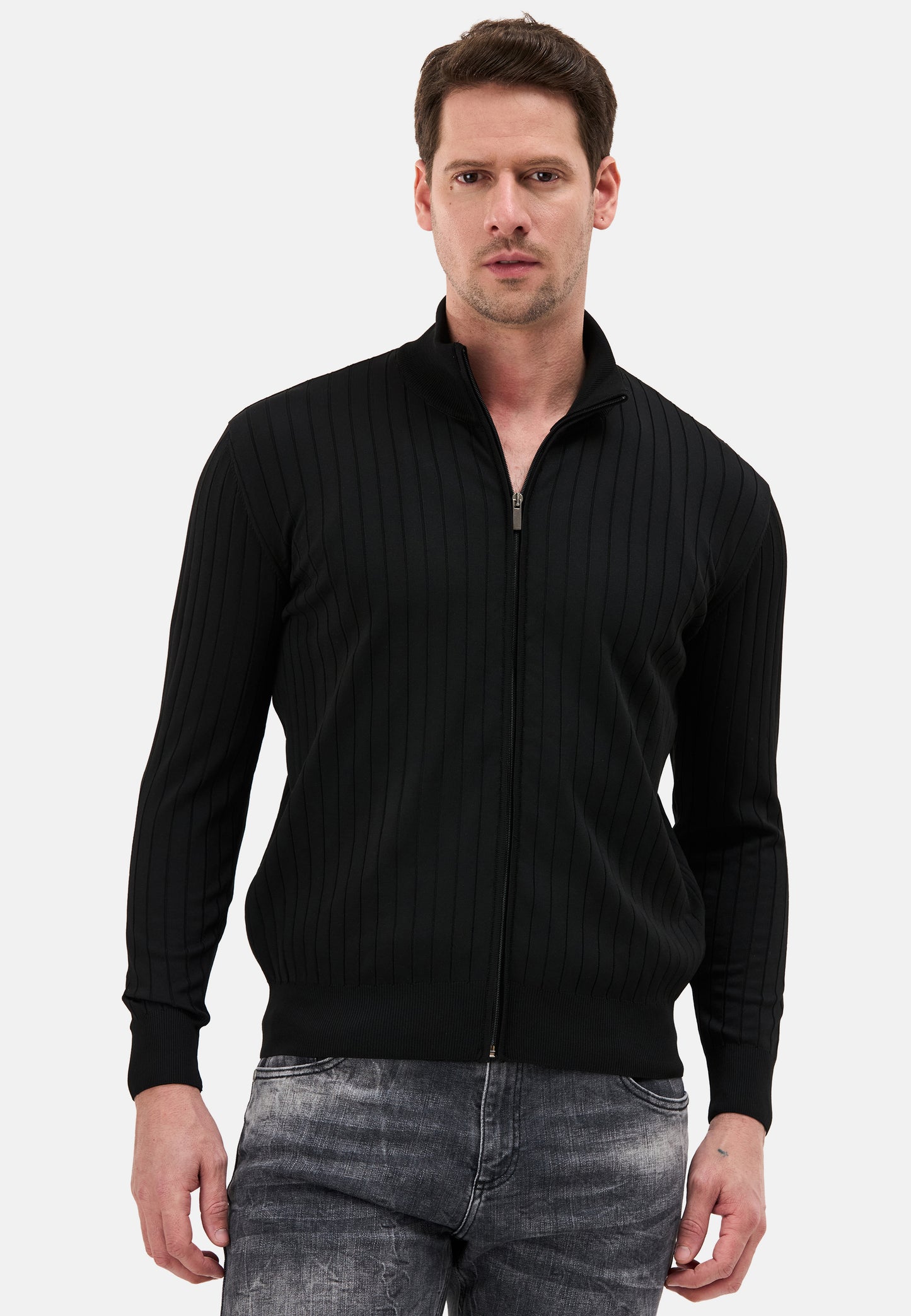 BP205 Herren Pullover mit Troyer-Kragen und Reißverschluss – Modern Fit