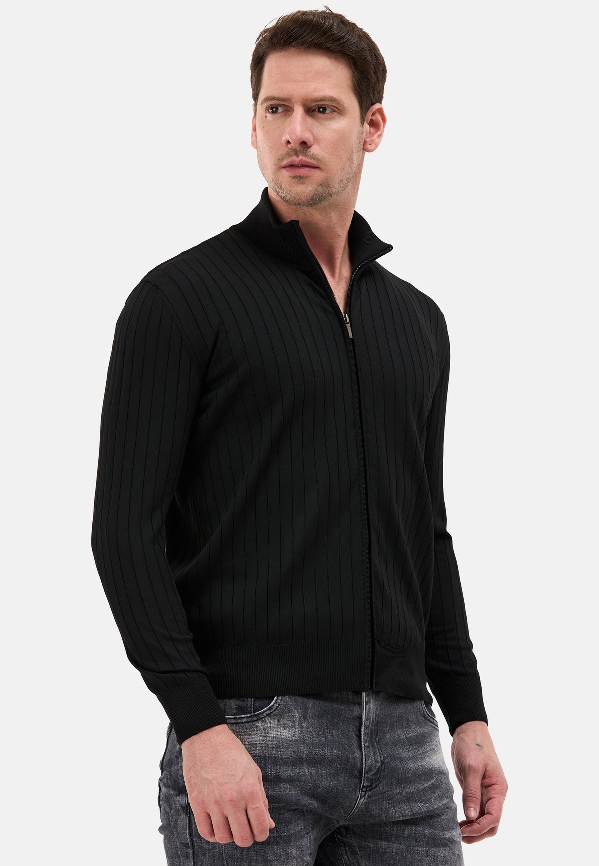 BP205 Herren Pullover mit Troyer-Kragen und Reißverschluss – Modern Fit