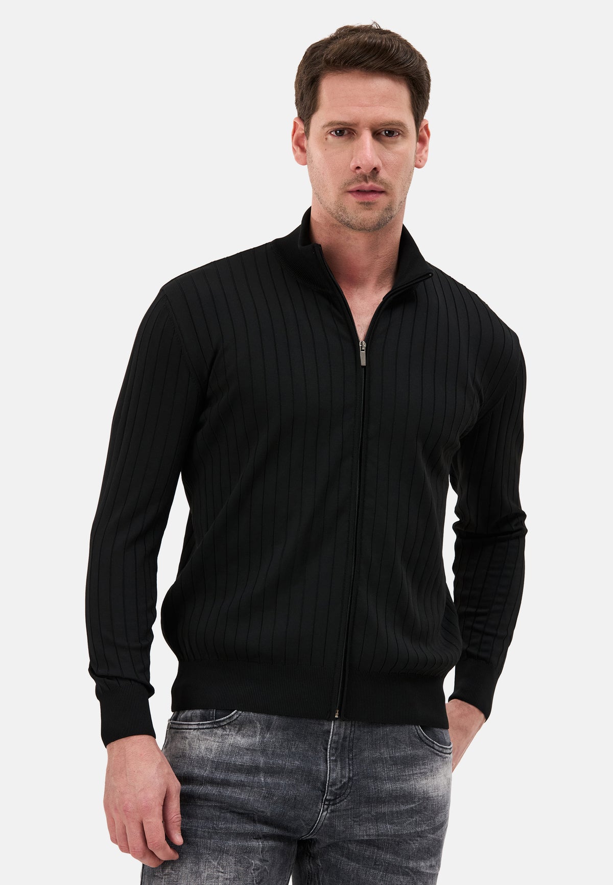 BP205 Herren Pullover mit Troyer-Kragen und Reißverschluss – Modern Fit