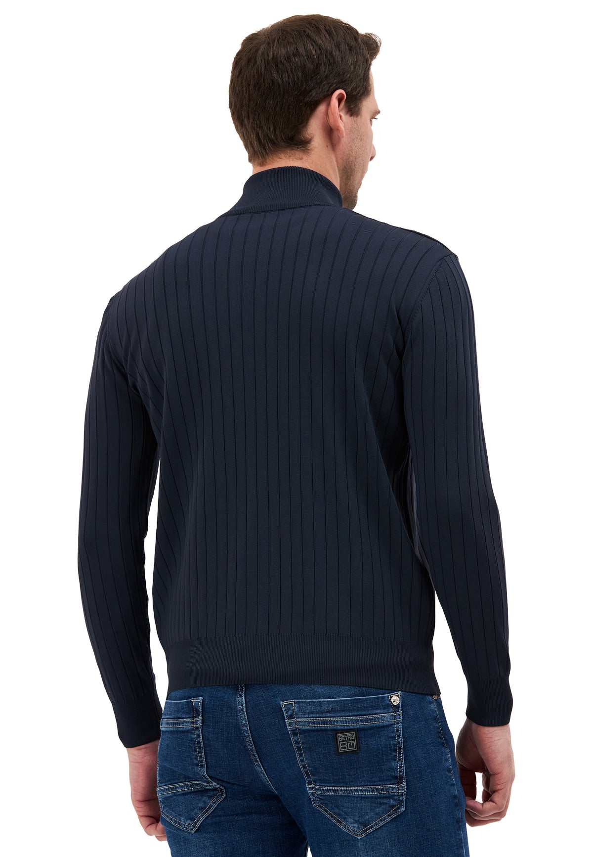 BP205 Herren Pullover mit Troyer-Kragen und Reißverschluss – Modern Fit