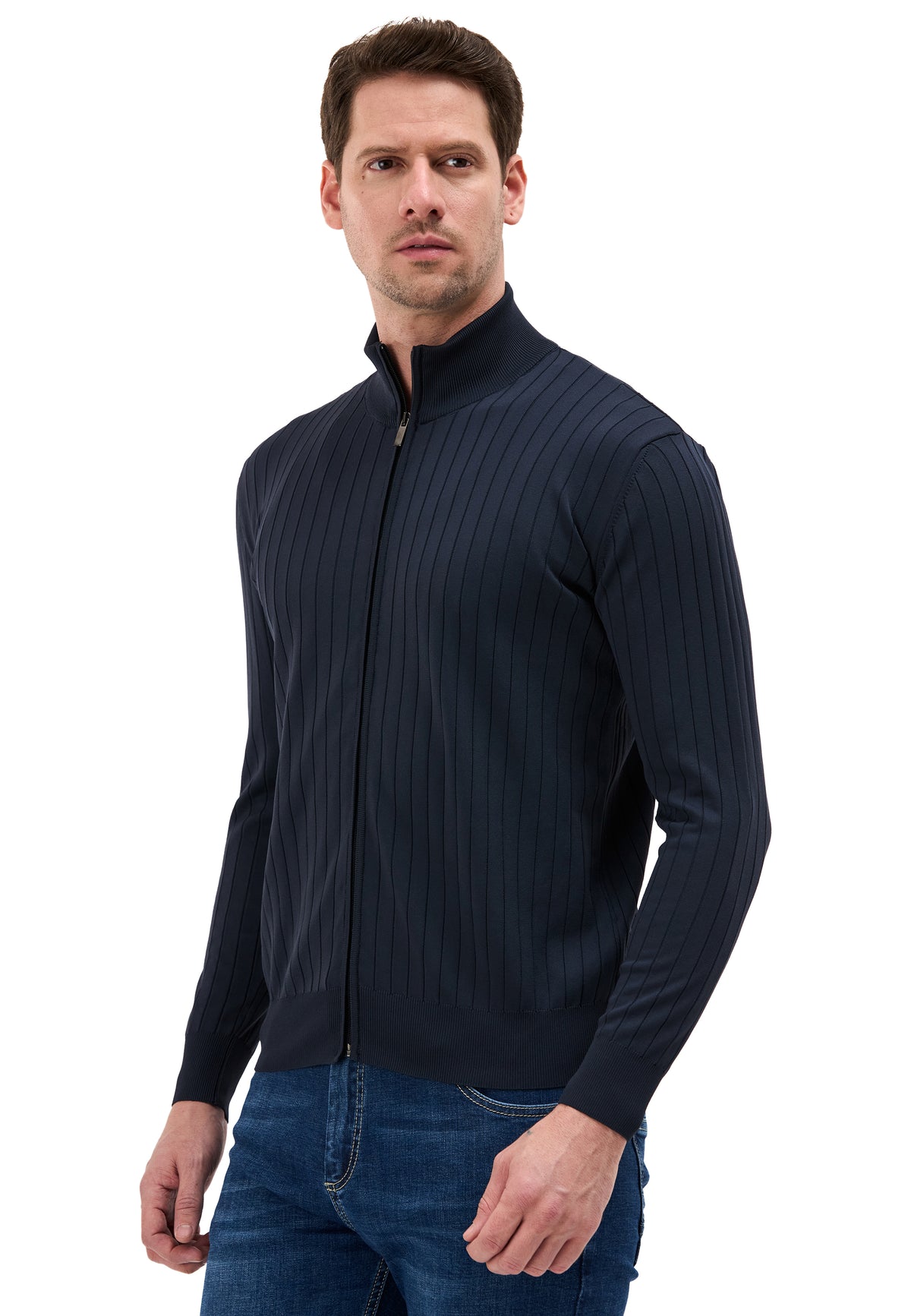 BP205 Herren Pullover mit Troyer-Kragen und Reißverschluss – Modern Fit