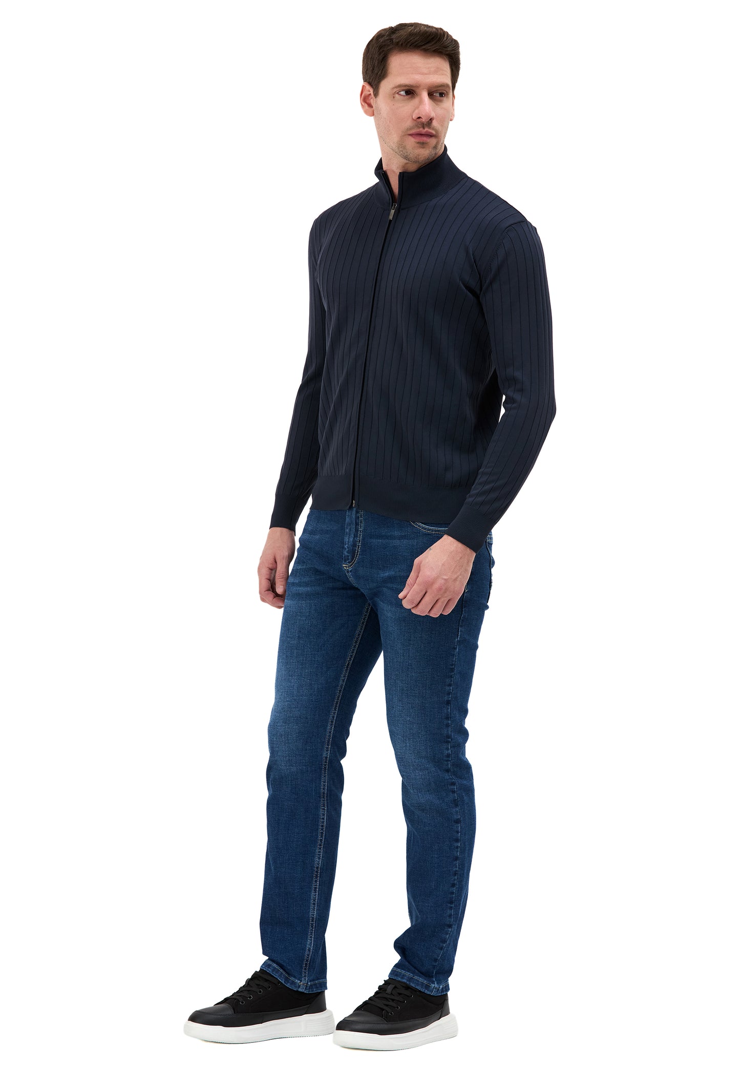 BP205 Herren Pullover mit Troyer-Kragen und Reißverschluss – Modern Fit