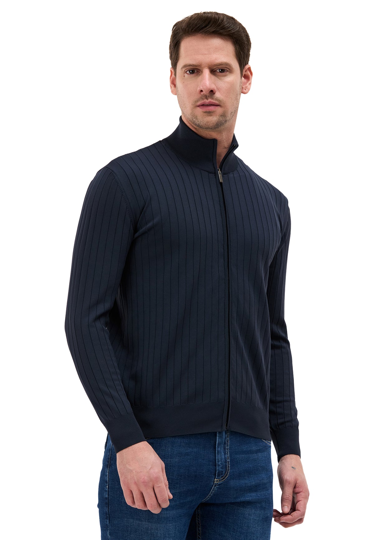 BP205 Herren Pullover mit Troyer-Kragen und Reißverschluss – Modern Fit