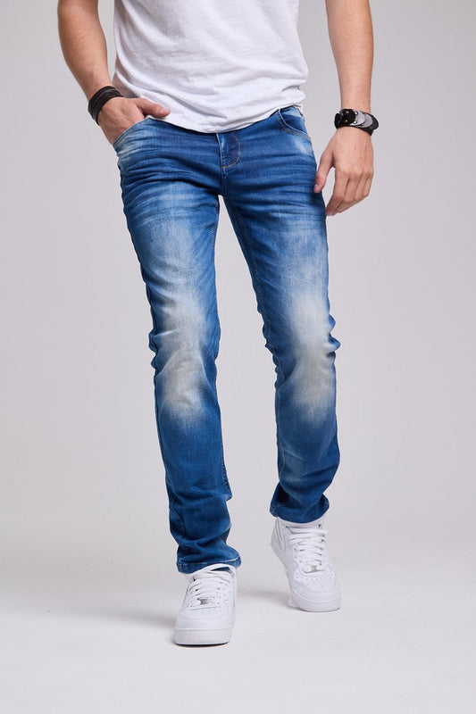CD319B Herren bequeme Jeans mit lässiger Waschung in Regular Fit