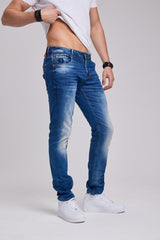 CD319B Herren bequeme Jeans mit lässiger Waschung in Regular Fit