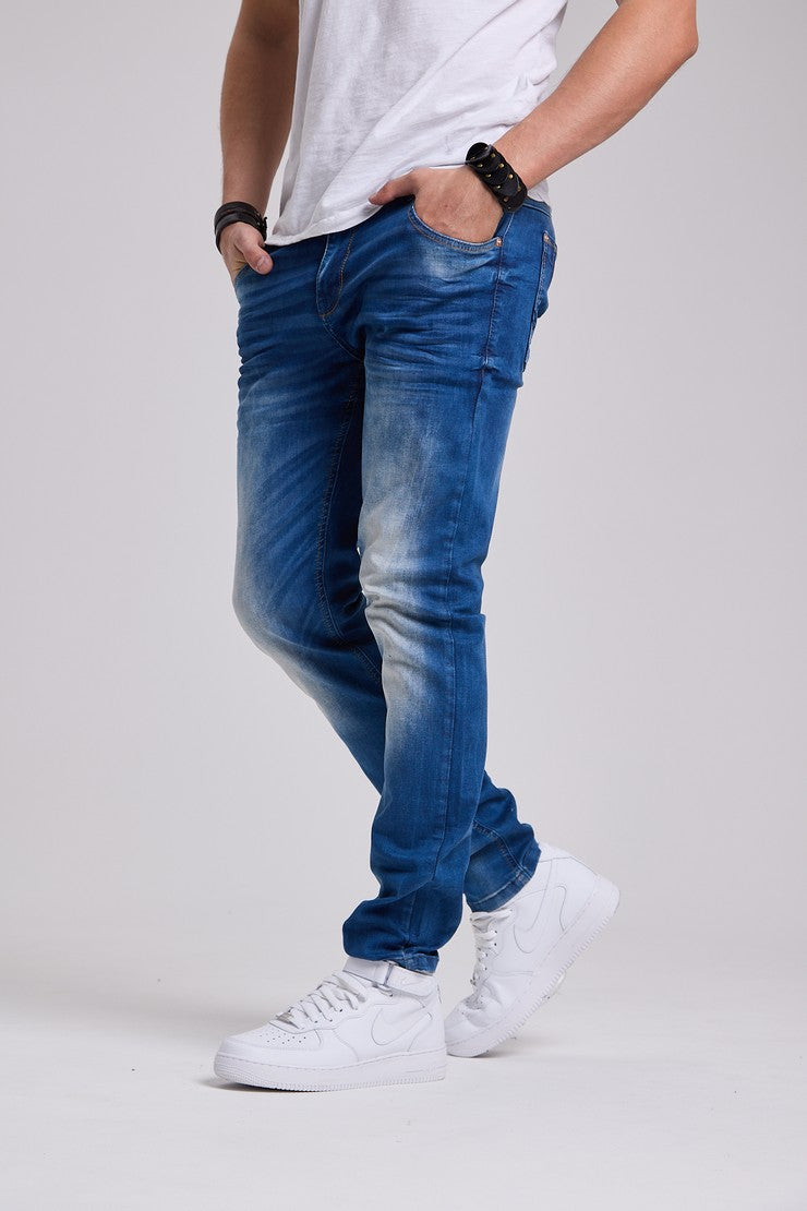 CD319B Herren bequeme Jeans mit lässiger Waschung in Regular Fit