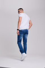 CD319B Herren bequeme Jeans mit lässiger Waschung in Regular Fit