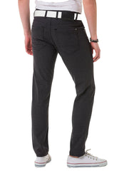 CD724 Herren Basic Hose mit dezentem Karomuster