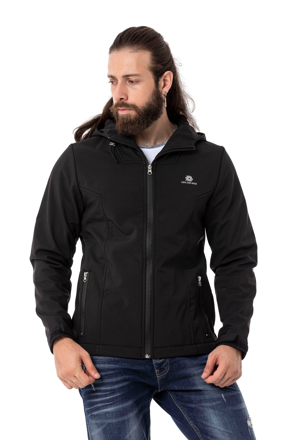 CJ285 Herren Winterjacke – mit abnehmbarer Kapuze & markanten Details