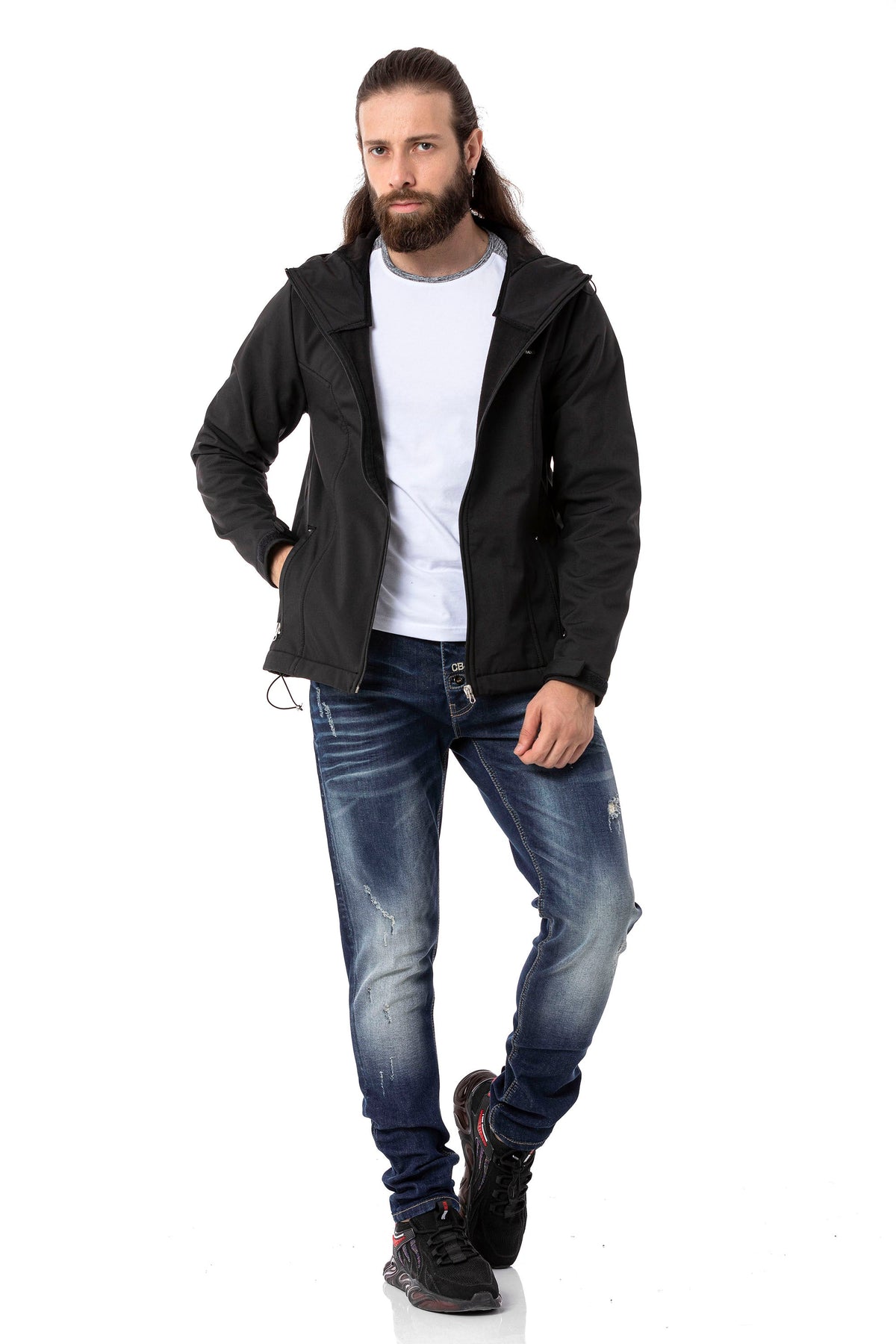 CJ285 Herren Winterjacke – mit abnehmbarer Kapuze & markanten Details
