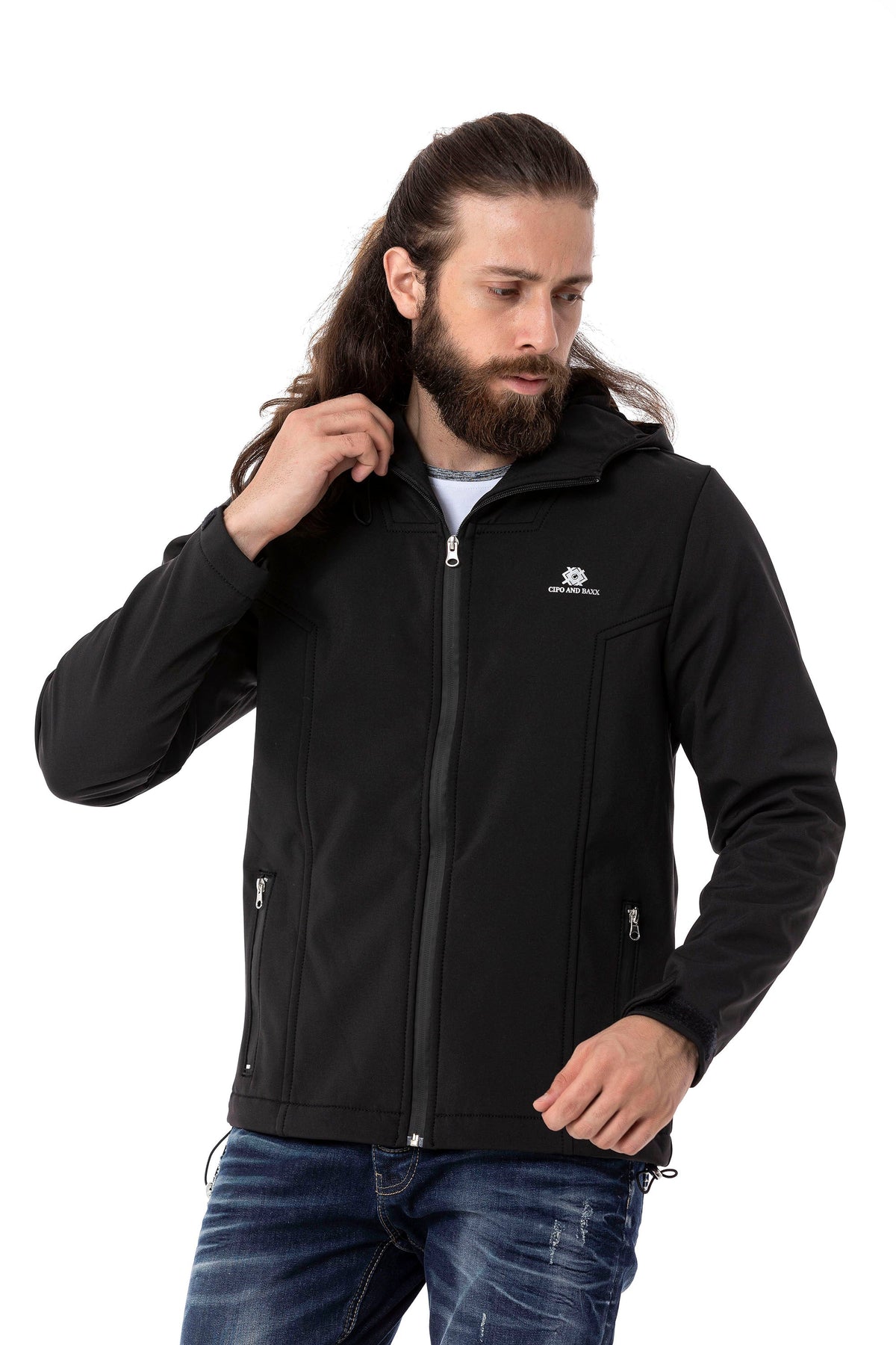 CJ285 Herren Winterjacke – mit abnehmbarer Kapuze & markanten Details