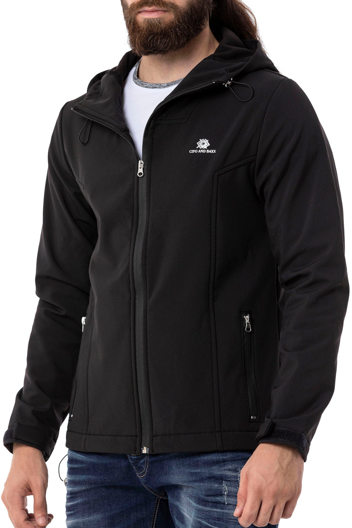 CJ285 Herren Winterjacke – mit abnehmbarer Kapuze & markanten Details