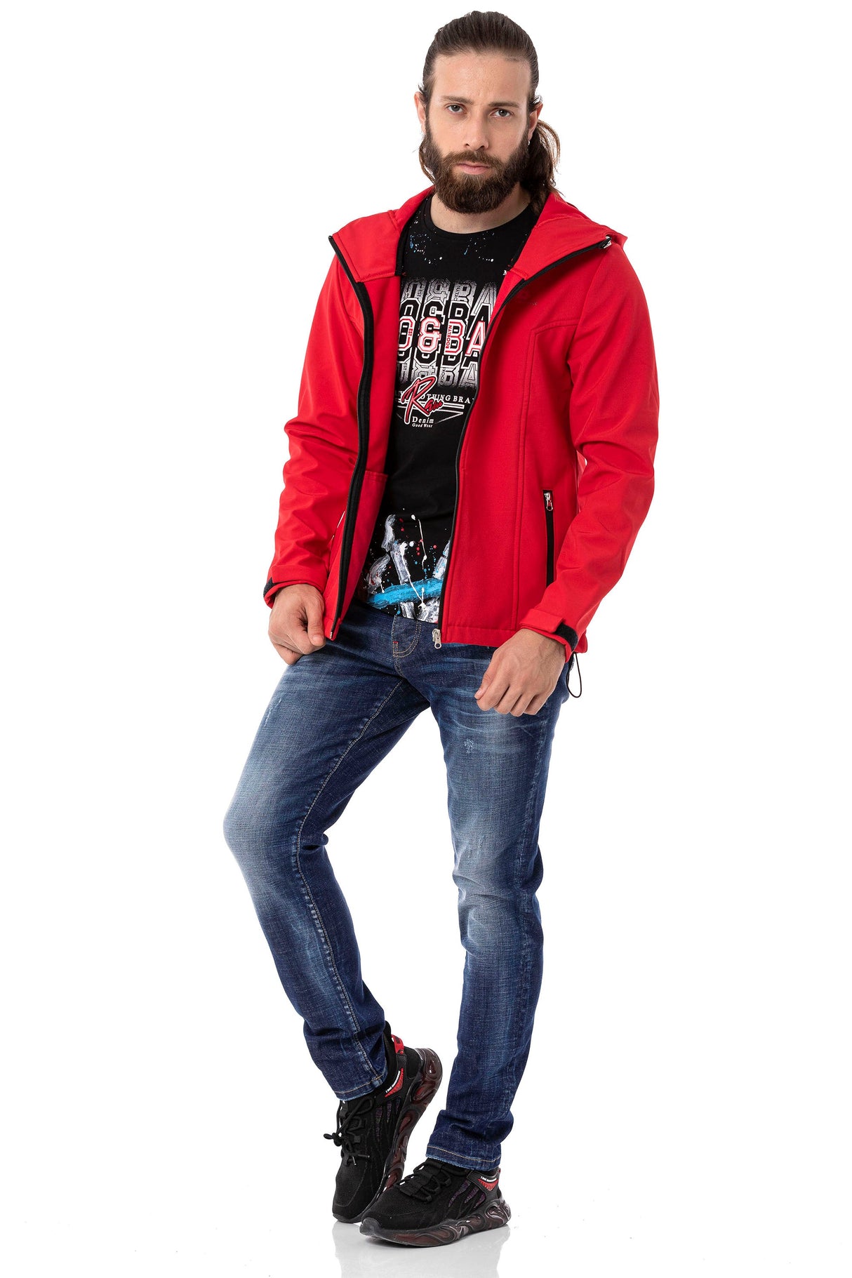 CJ285 Herren Winterjacke – mit abnehmbarer Kapuze & markanten Details