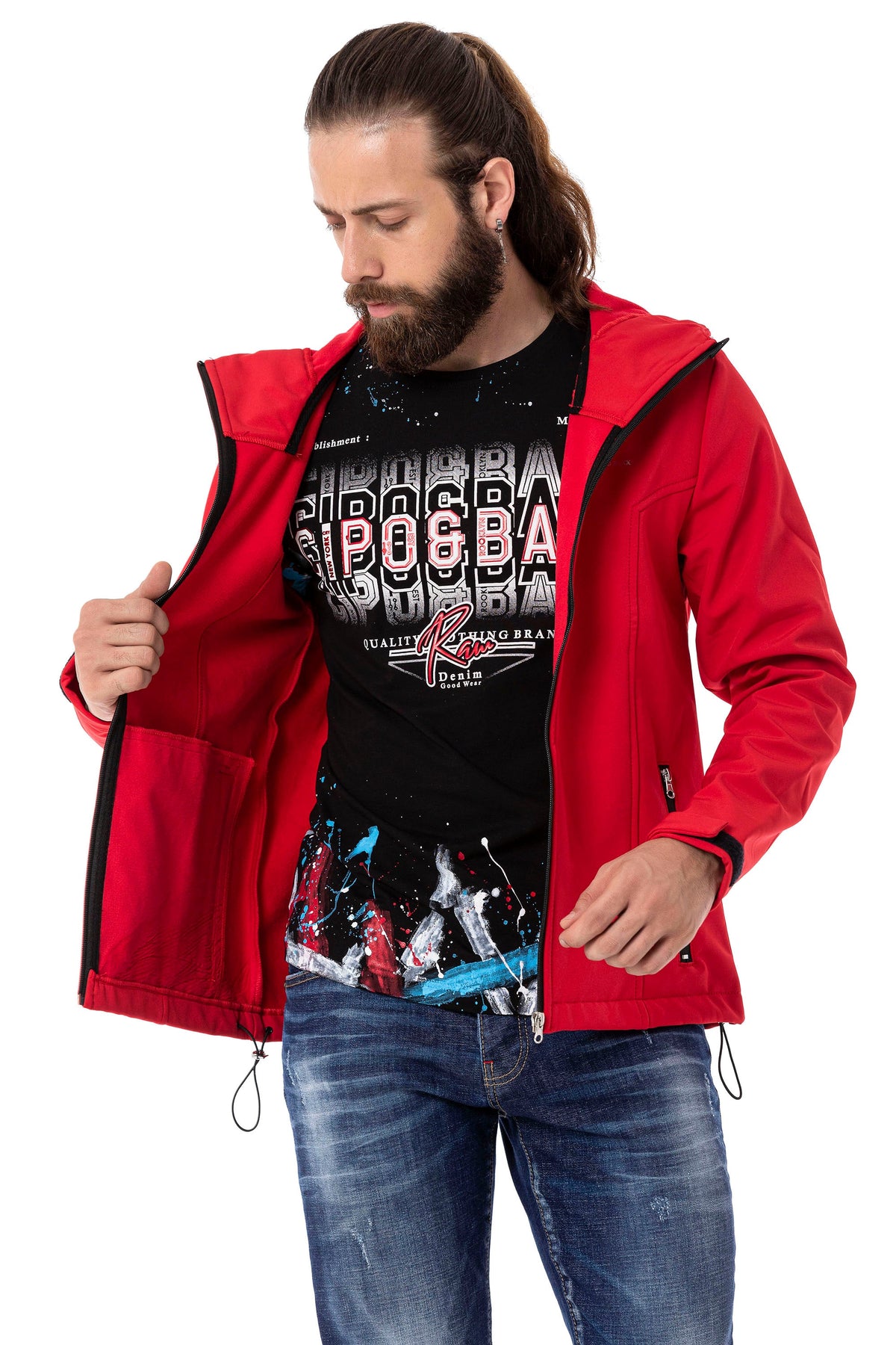 CJ285 Herren Winterjacke – mit abnehmbarer Kapuze & markanten Details