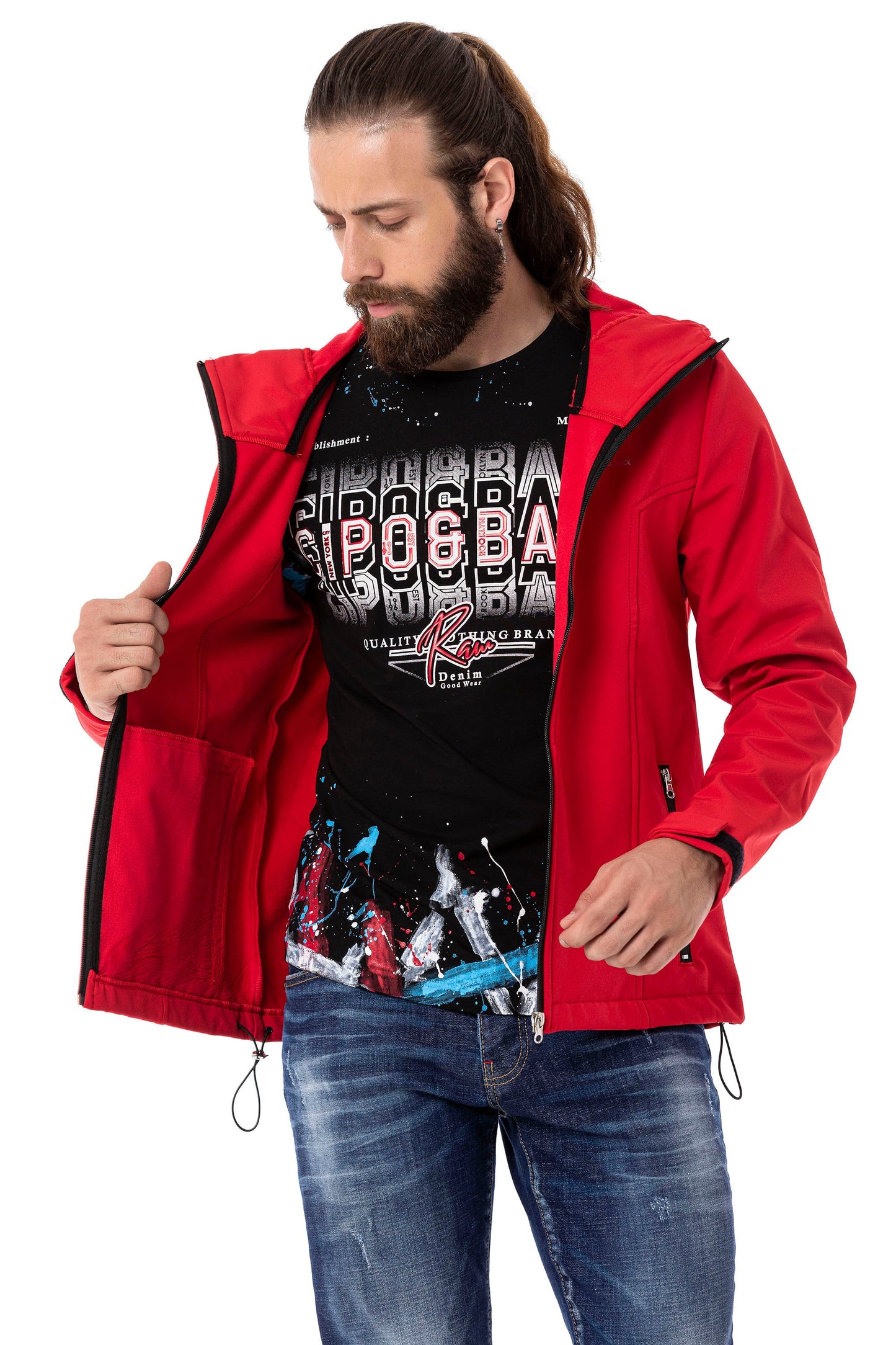 CJ285 Herren Winterjacke – mit abnehmbarer Kapuze & markanten Details