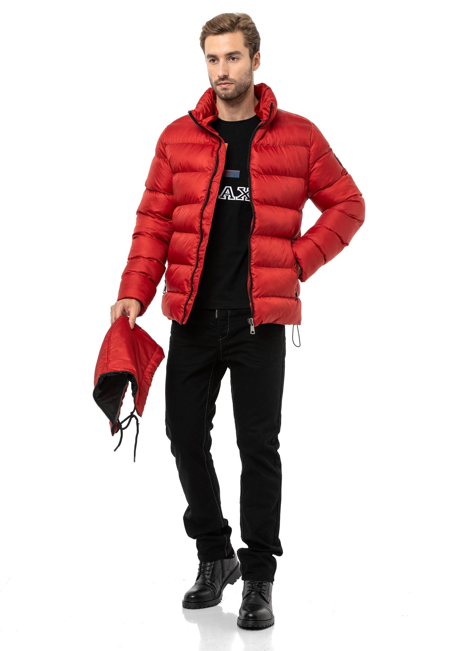 CM224 Men's Winter Jacket – Classic &amp; Functional | Detachable Hood with Zipper