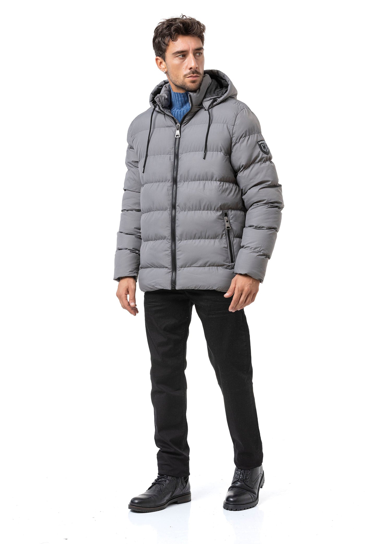 CM224 Men's Winter Jacket – Classic &amp; Functional | Detachable Hood with Zipper