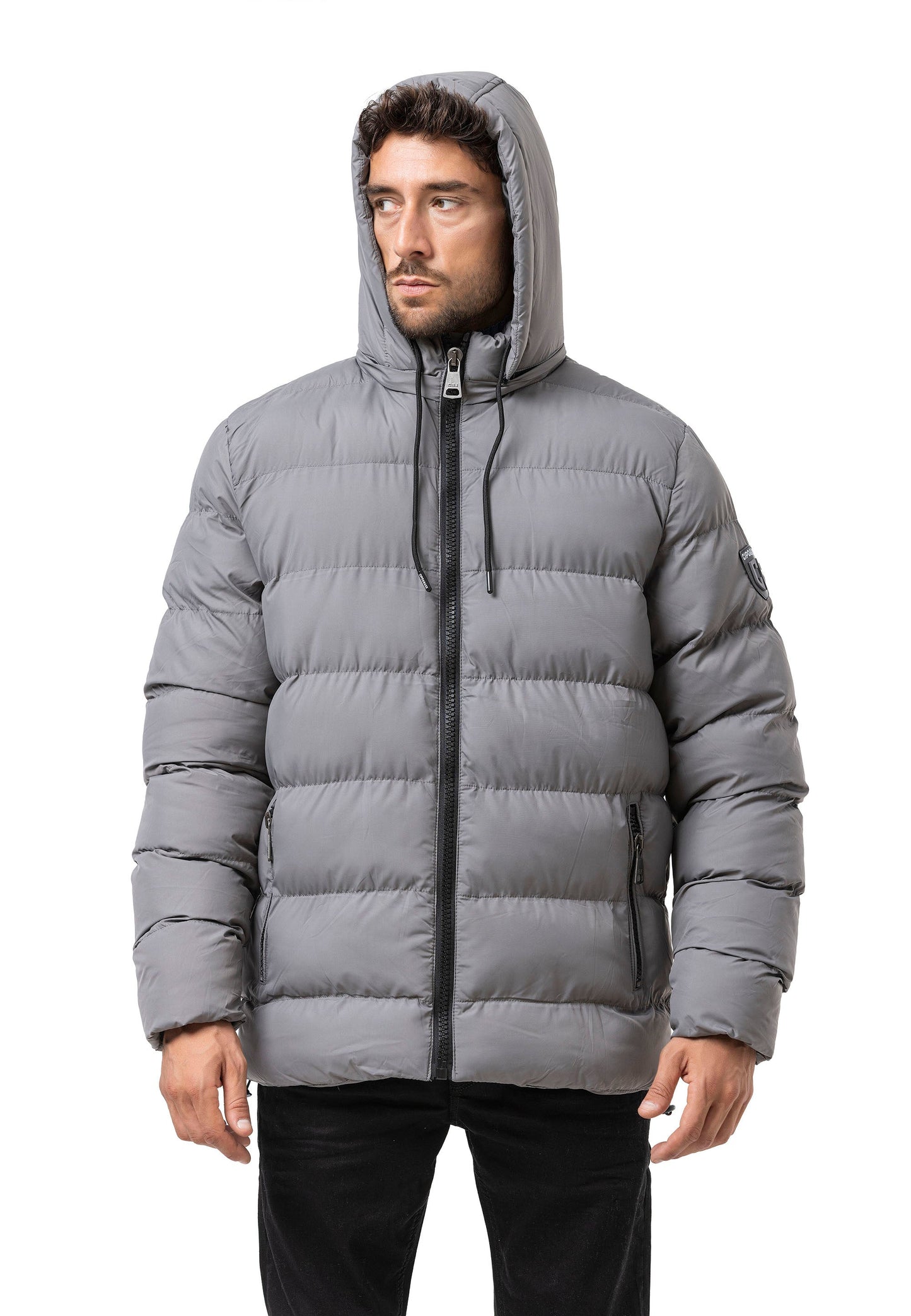 CM224 Men's Winter Jacket – Classic &amp; Functional | Detachable Hood with Zipper