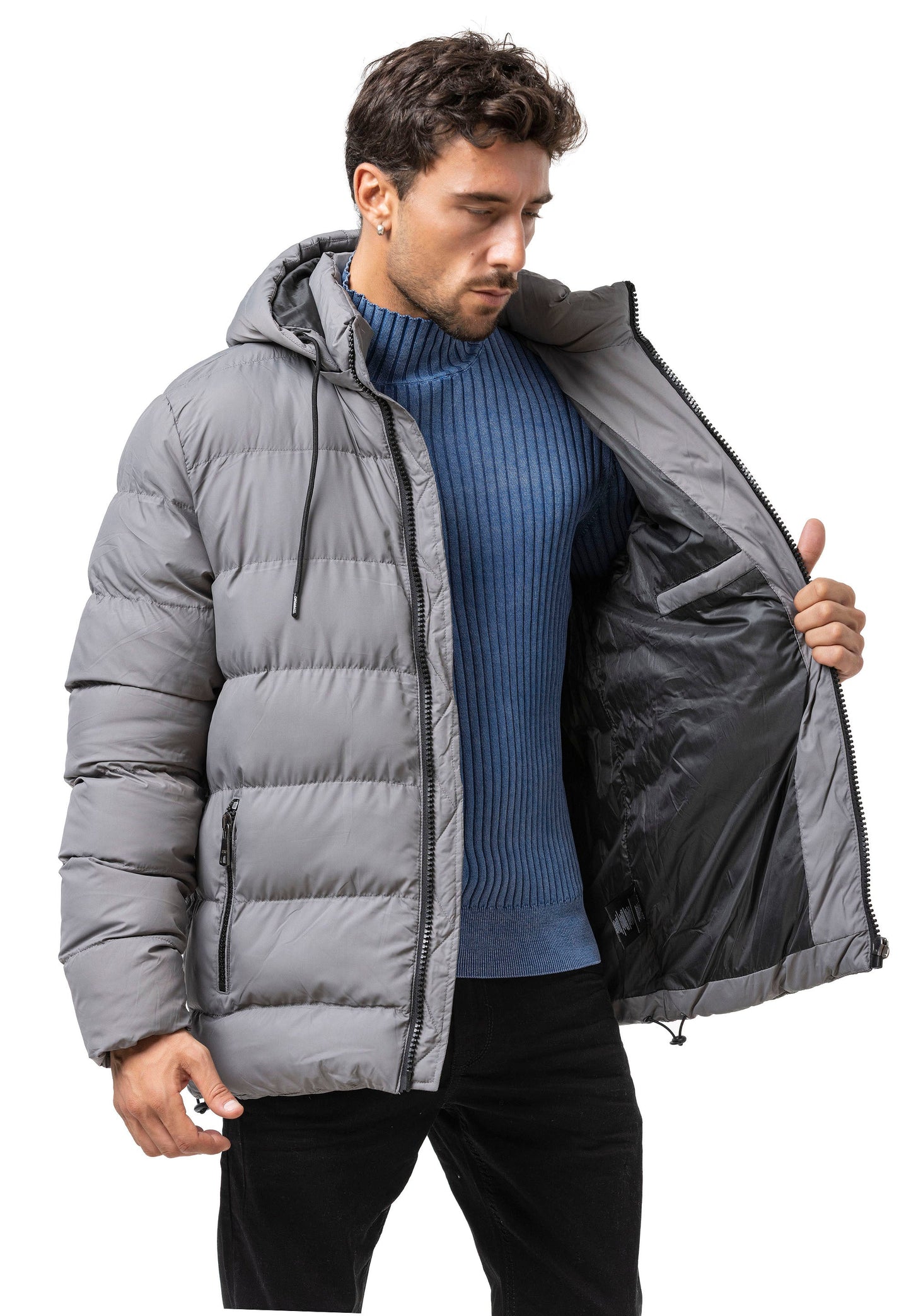 CM224 Men's Winter Jacket – Classic &amp; Functional | Detachable Hood with Zipper
