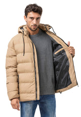 CM224 Herren Winterjacke – Klassisch & funktional | Abnehmbare Kapuze mit Reißverschluss