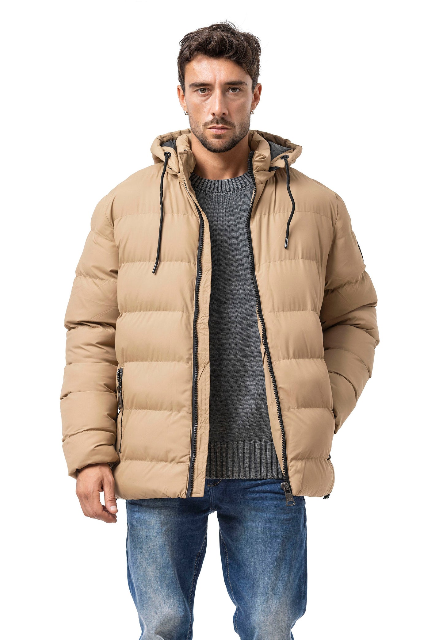 CM224 Men's Winter Jacket – Classic &amp; Functional | Detachable Hood with Zipper