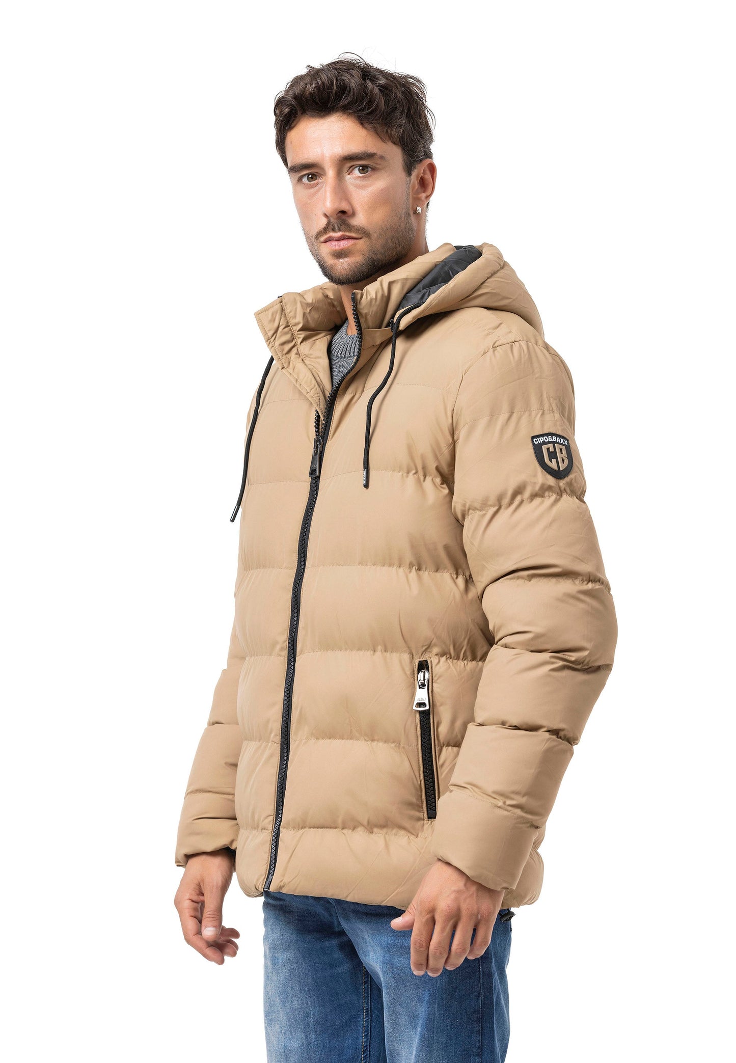 CM224 Men's Winter Jacket – Classic &amp; Functional | Detachable Hood with Zipper