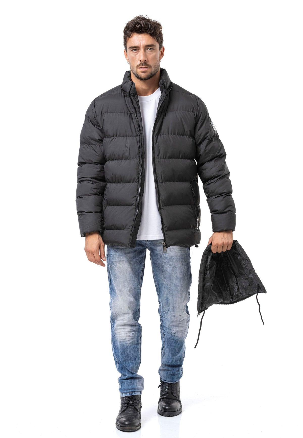 CM224 Men's Winter Jacket – Classic &amp; Functional | Detachable Hood with Zipper