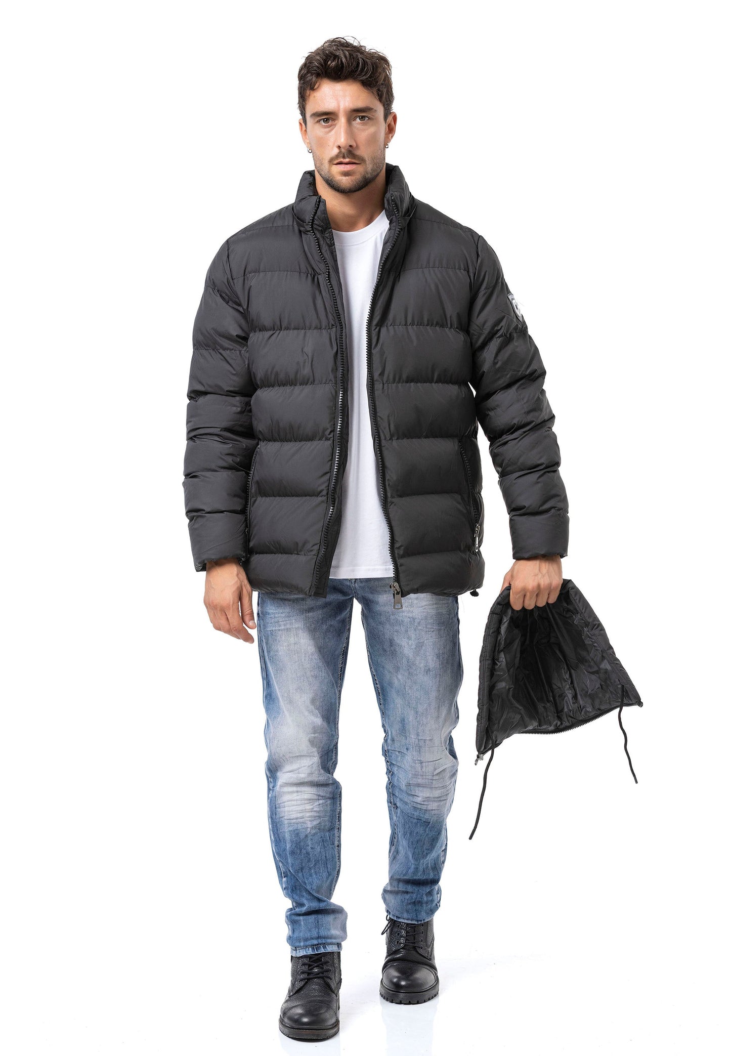 CM224 Men's Winter Jacket – Classic &amp; Functional | Detachable Hood with Zipper