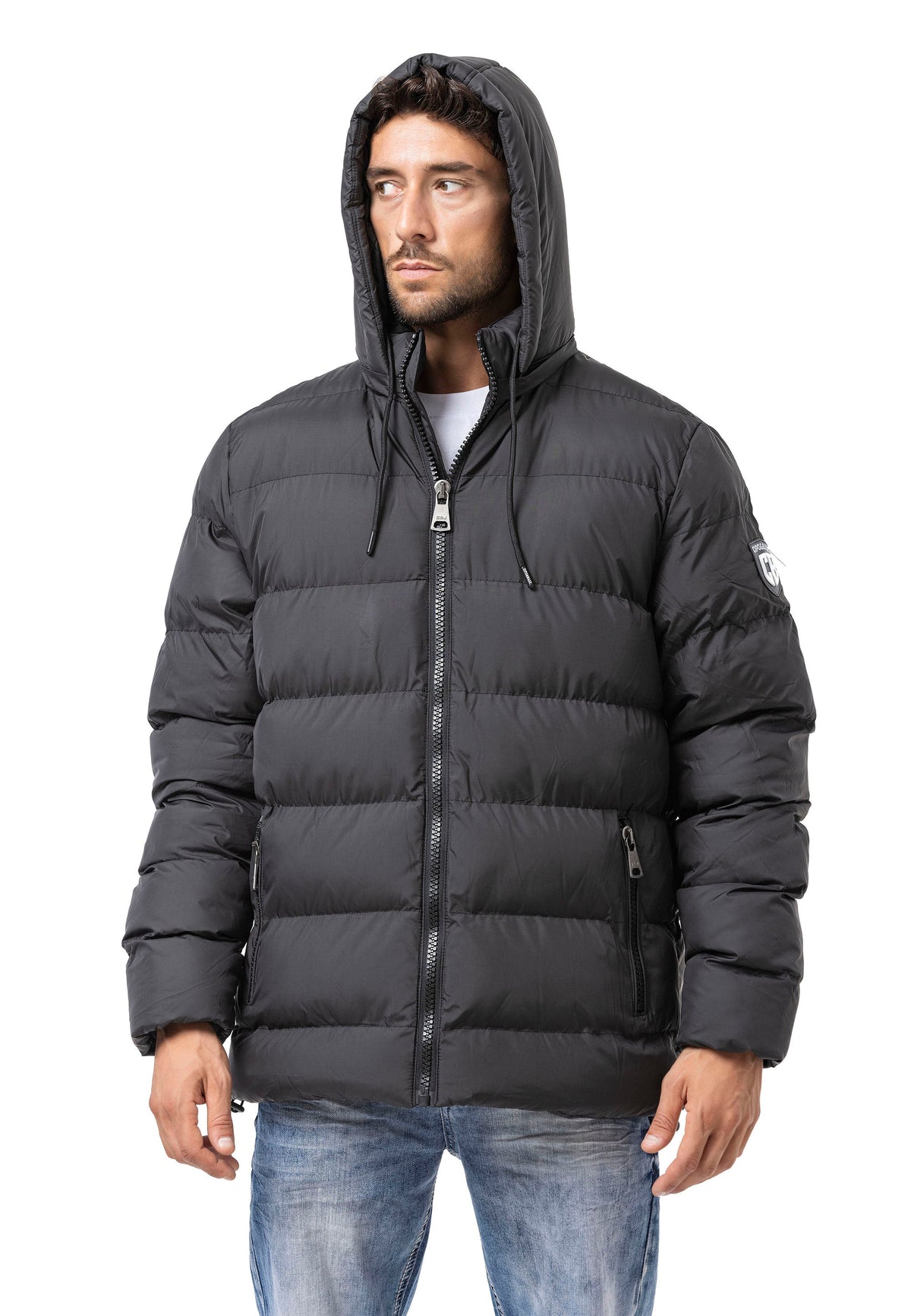 CM224 Men's Winter Jacket – Classic &amp; Functional | Detachable Hood with Zipper