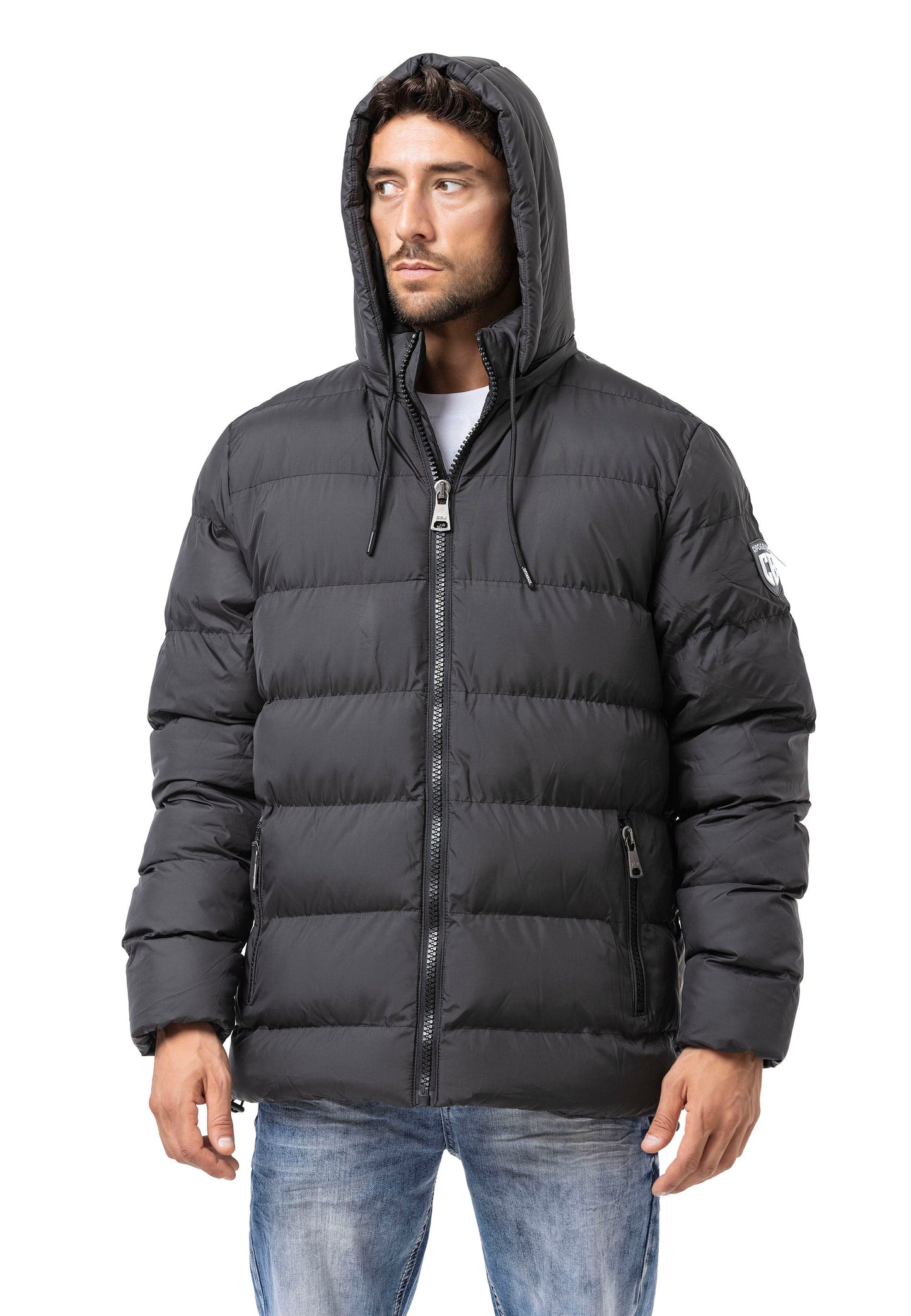 CM224 Men's Winter Jacket – Classic &amp; Functional | Detachable Hood with Zipper